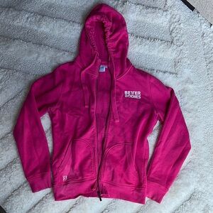 BETTER BODIES Fuchsia Zip-Up Hoodie size Large